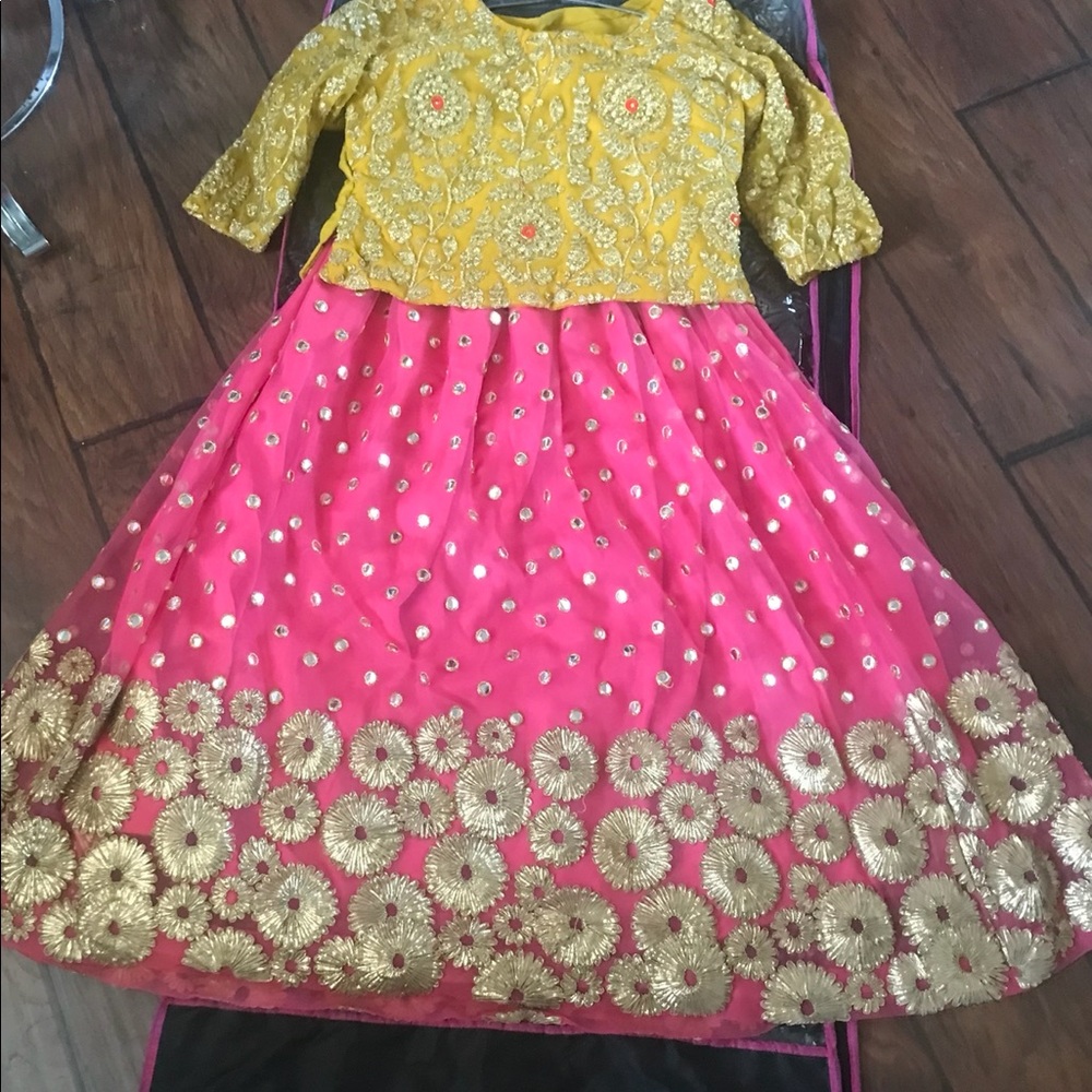 Pakistani Indian Formal Party Gota Dress Choli, Sharara
